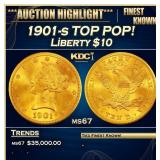 1901-s Gold Liberty Eagle TOP POP! $10 ms67 SEGS