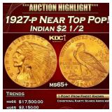 1927-p Gold Indian Quarter Eagle Near Top Pop! $2