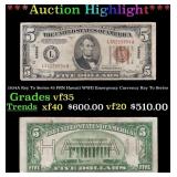 1934A $5 FRN Hawaii WWII Emergency Currency Key To