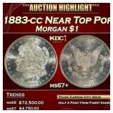 1883-cc Morgan Dollar Near Top Pop $1 ms67+ SEGS