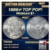 1886-p Morgan Dollar TOP POP! $1 ms68+ SEGS