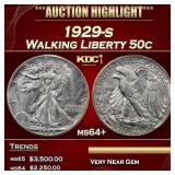 1929-s Walking Liberty Half Dollar 50c ms64+ SEGS