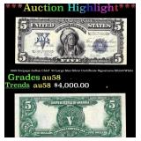 1899 $5 Large Size Silver Certificate Oncpapa Indi