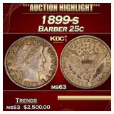 1899-s Barber Quarter 25c ms63 USCG