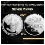Coca-Cola 5 Cent Bottle 1 oz .999 Silver Round