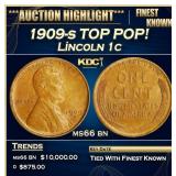 1909-s Lincoln Cent TOP POP! 1c ms66 bn SEGS