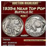 1935-s Buffalo Nickel Near Top Pop 5c ms66+ SEGS