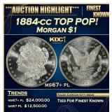 1884-cc Morgan Dollar TOP POP! $1 ms67+ pl SEGS