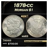 1878-cc Morgan Dollar $1 Grades ms63