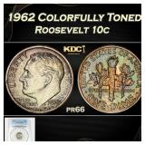 PCGS 1962 Proof Roosevelt Dime Colorfully Toned 10