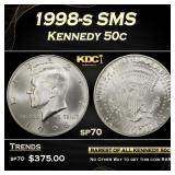1998-s SMS Kennedy Half Dollar 50c sp70 SEGS