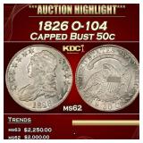 1826 Capped Bust Half Dollar O-104 50c ms62 USCG