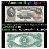 1880 $2 Large Size Legal Tender Note Grades xf Sig