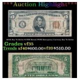 1934A $5 FRN Hawaii WWII Emergency Currency Key To
