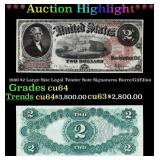 1880 $2 Large Size Legal Tender Note Grades Choice
