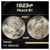 1923-p Peace Dollar $1 Grades ms66