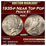 1935-p Peace Dollar Near Top Pop $1 ms66+ SEGS