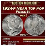 1924-p Peace Dollar Near Top Pop $1 ms67+ SEGS