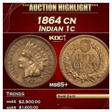 1864 cn Indian Cent 1c ms65+ SEGS