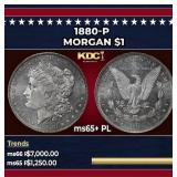 1880-p Morgan Dollar $1 ms65+ PL SEGS