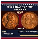 1929-s Lincoln Cent Near Top Pop! 1c ms66 rd SEGS