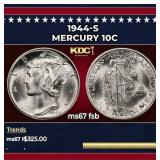 1944-s Mercury Dime 10c ms67 fsb SEGS