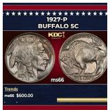 1927-p Buffalo Nickel 5c Grades ms66