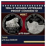 1994-P Women Veterans Proof Modern Commem Dollar $