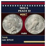 1923-s Peace Dollar $1 Grades ms64