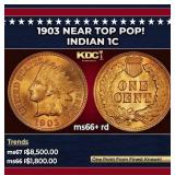 1903 Indian Cent Near Top Pop! 1c ms66+ rd SEGS