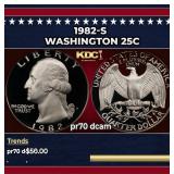 1982-s Proof Washington Quarter 25c pr70 dcam SEGS