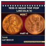 1935-d Lincoln Cent Near Top Pop 1c ms67 rd SEGS