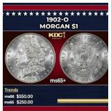 1902-o Morgan Dollar $1 Grades ms65+