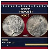 1926-p Peace Dollar $1 Grades ms63