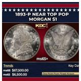 1893-p Morgan Dollar Near Top Pop $1 ms65+ SEGS