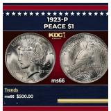 1923-p Peace Dollar $1 Grades ms66