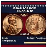 1930-p Lincoln Cent TOP POP! 1c ms68 rd SEGS