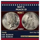 1927-s Peace Dollar $1 ms64+ SEGS