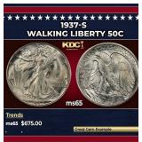 1937-s Walking Liberty Half Dollar 50c Grades ms65