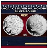 2024 Samoa 1 oz Silver Mr. Monopoly Coin