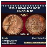 1925-s Lincoln Cent Near Top Pop! 1c ms64+ rd SEGS