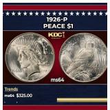 1926-p Peace Dollar $1 Grades ms64