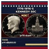 1776-1976-s Proof Kennedy Half Dollar 50c pr70 dca