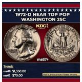 1972-d Washington Quarter Near Top Pop 25c ms67+ S
