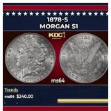 1878-s Morgan Dollar $1 Grades ms64