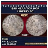 1895 Liberty Nickel Near Top Pop 5c ms66+ SEGS