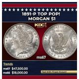 1891-p Morgan Dollar TOP POP! $1 ms67 SEGS
