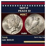 1927-p Peace Dollar $1 Grades ms64