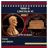 1990-s Proof Lincoln Cent 1c pr70 rd dcam SEGS