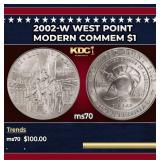 2002-W West Point Modern Commem Dollar $1 ms70 SEG
